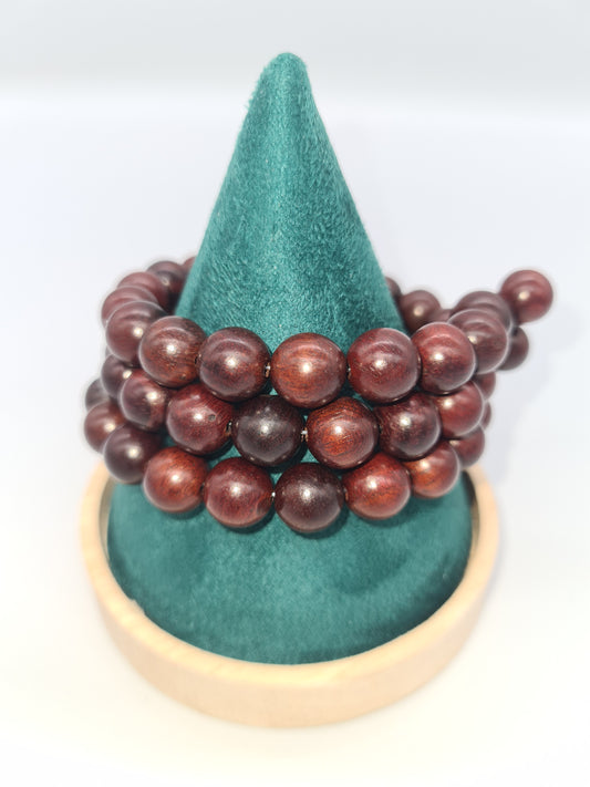 Burmese Rosewood Memory Bracelet - Multi-strand - 10mm