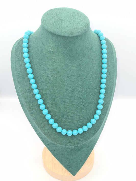 Shell Pearl Sky Blue Necklace (60cm)