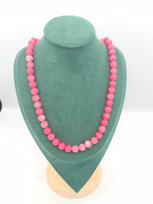 Malaysian Jade Necklace, Cerise, 60cm