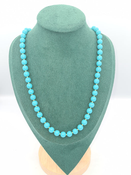 Shell Pearl Sky Blue Necklace (60cm)