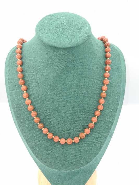 Brown Goldstone Necklace, 60cm