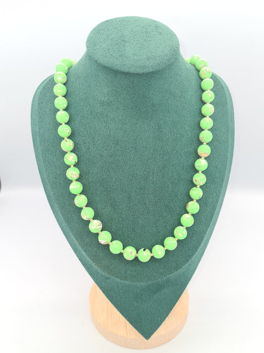 Green Shell Bead Necklace, 60cm