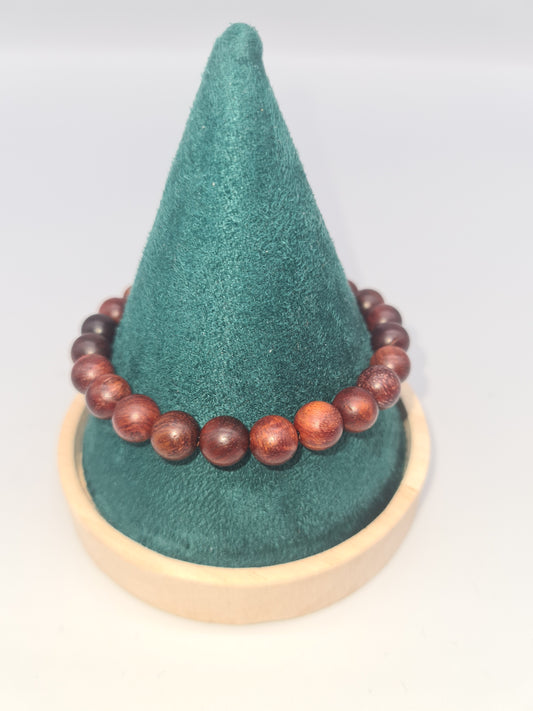 Natural Adjustable Rosewood Bracelet, 16cm, 8mm Beads