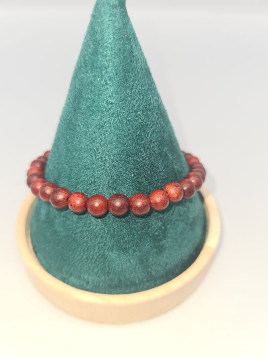 Natural Adjustable Rosewood Bracelet, 16cm, 6mm Beads