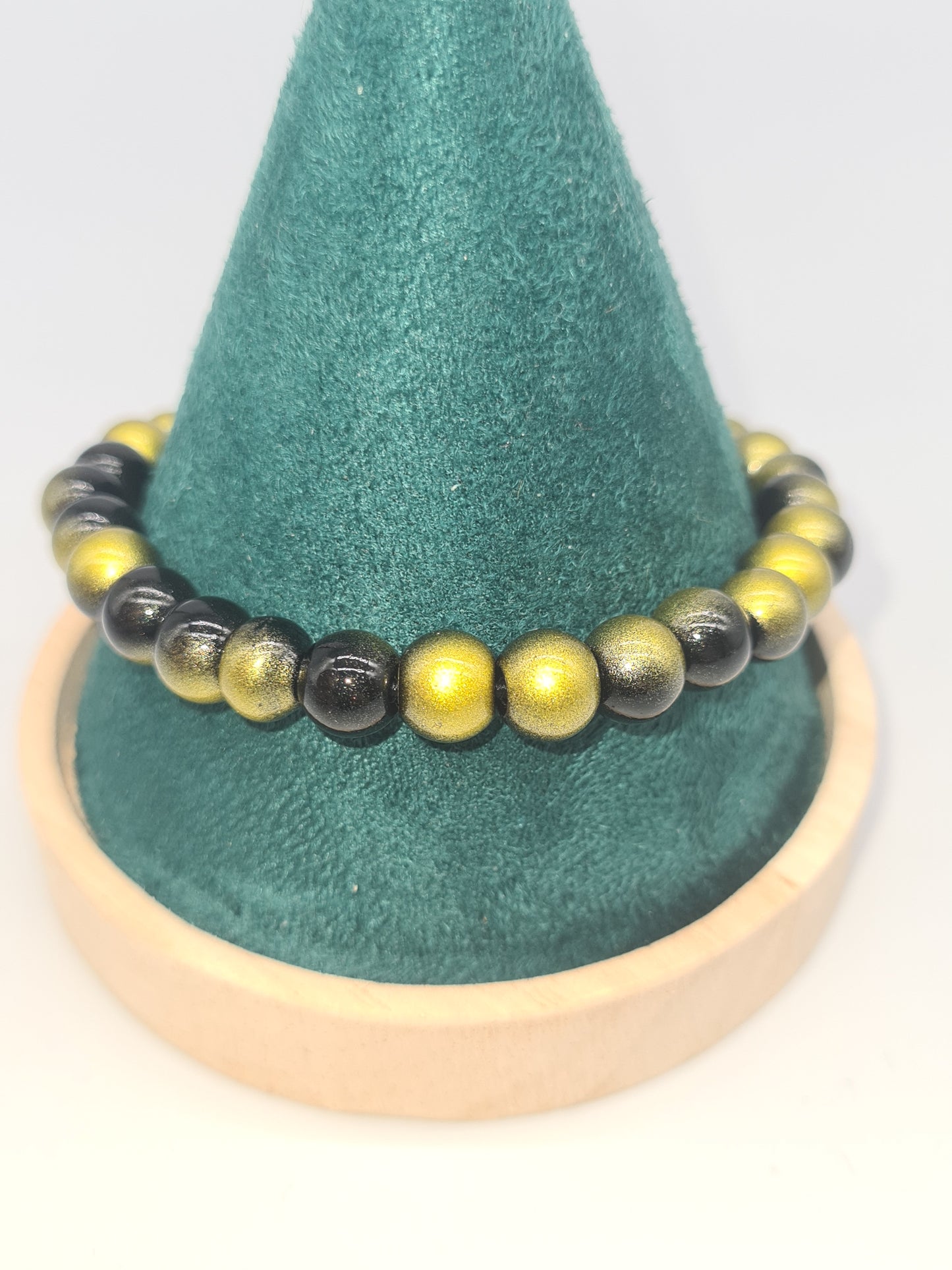 Black and Golden Glass Beads Bracelets (various sizes and colours)
