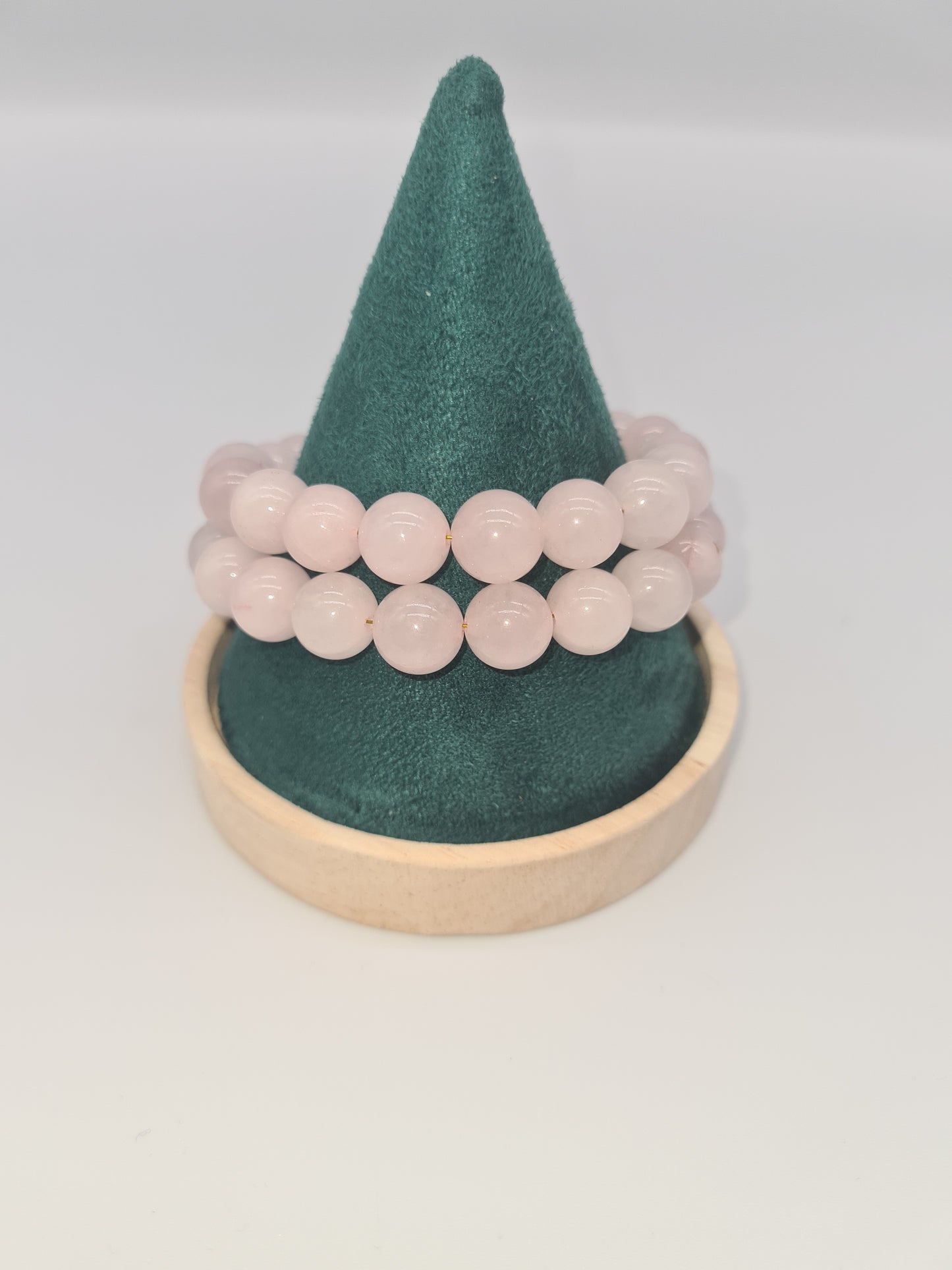 Rose Quartz Double Bracelet, Gold