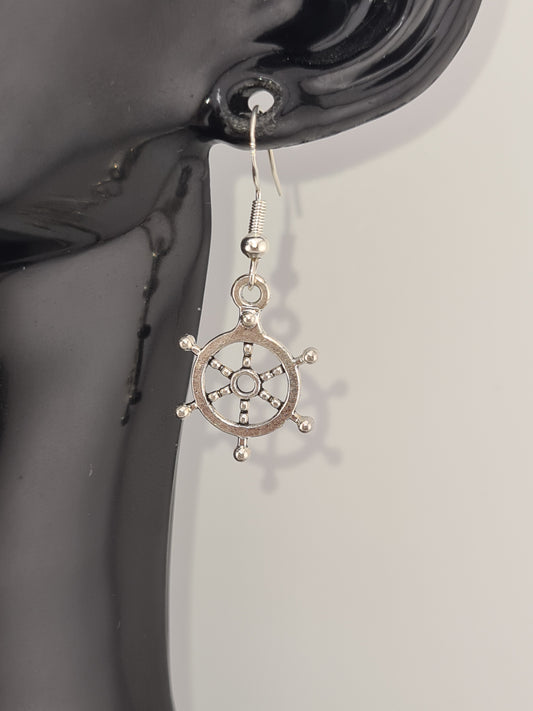 Nautical Theme, Silver, Shepherd Hood Earrings