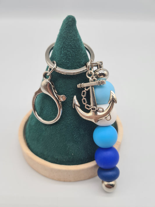 Nautical Theme - Anchor, Keychain, Silver