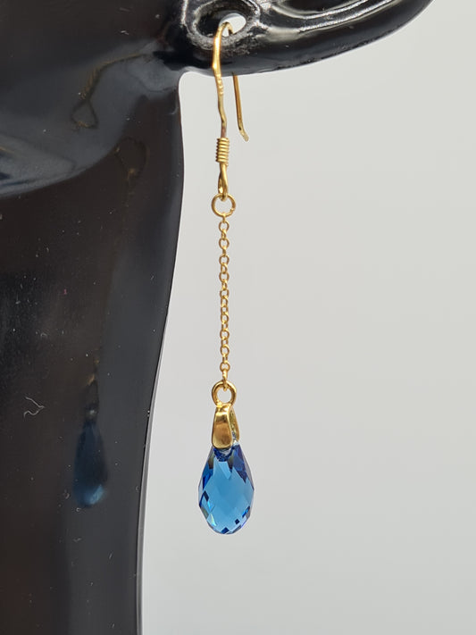 Swarovski Crystal, Earrings, Hook Chain (Gold, Silver & Rose Gold)