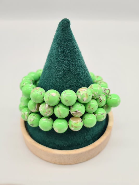 Green Shell Bead, Memory Bracelet