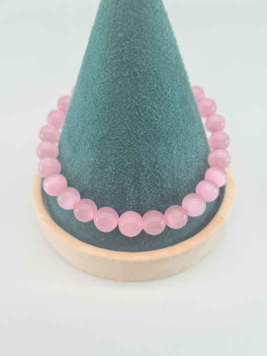 Pink Cats Eye Adjustable Bracelet