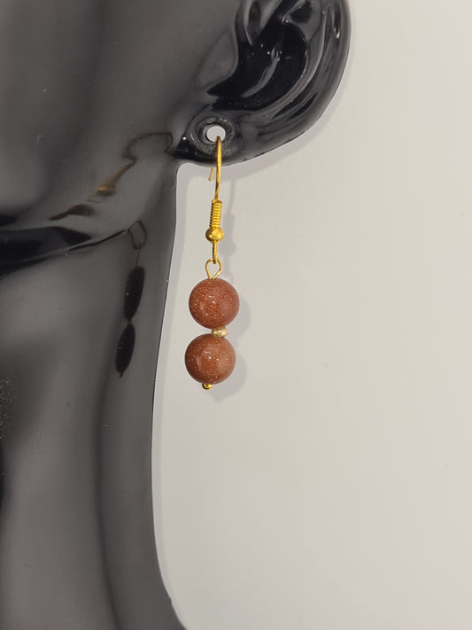 Brown Goldstone Earrings