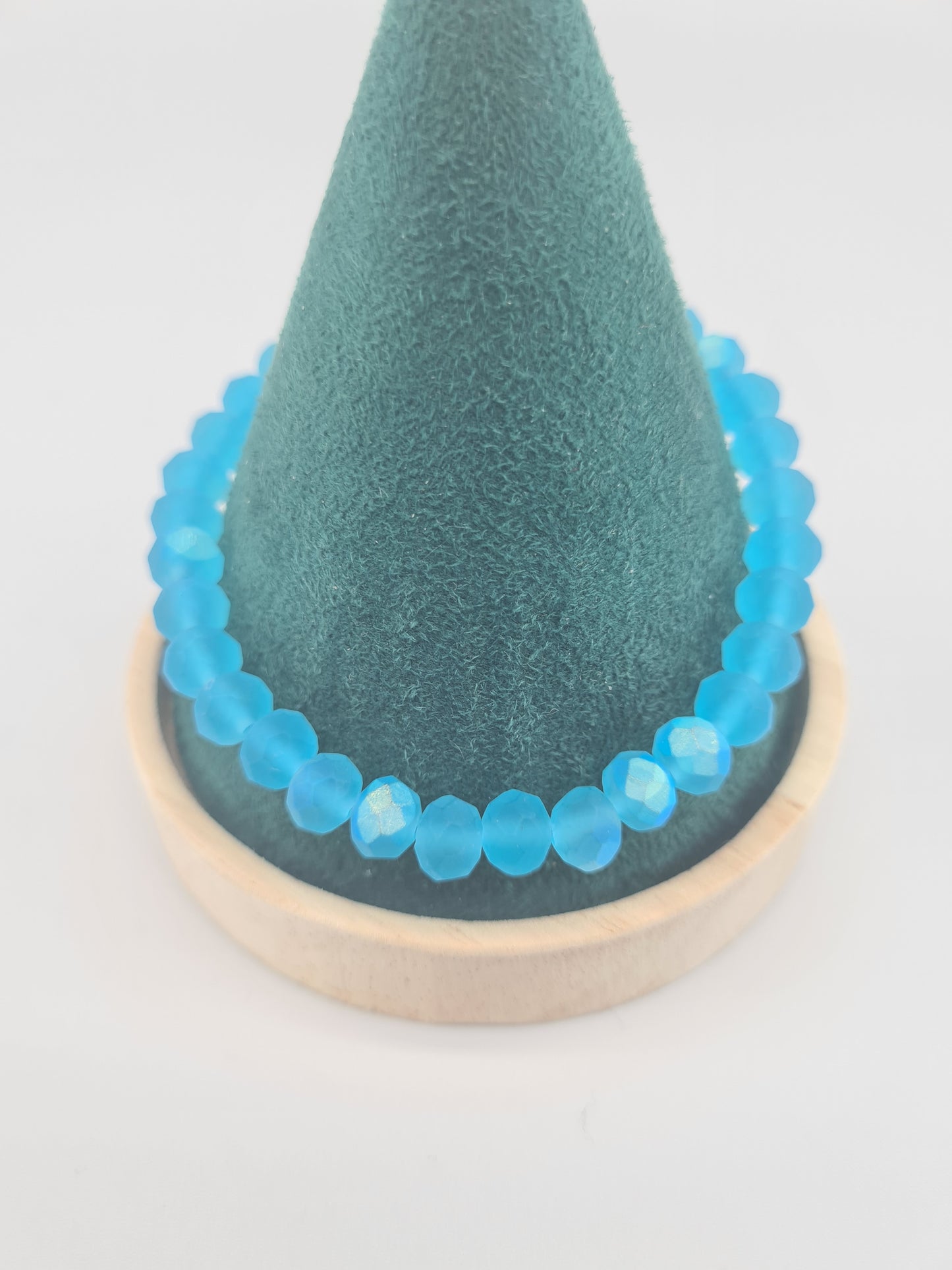 Frosted, Faceted, Transparent ,Rondelle, Glass, Half AB Colour Adjustable Bracelets