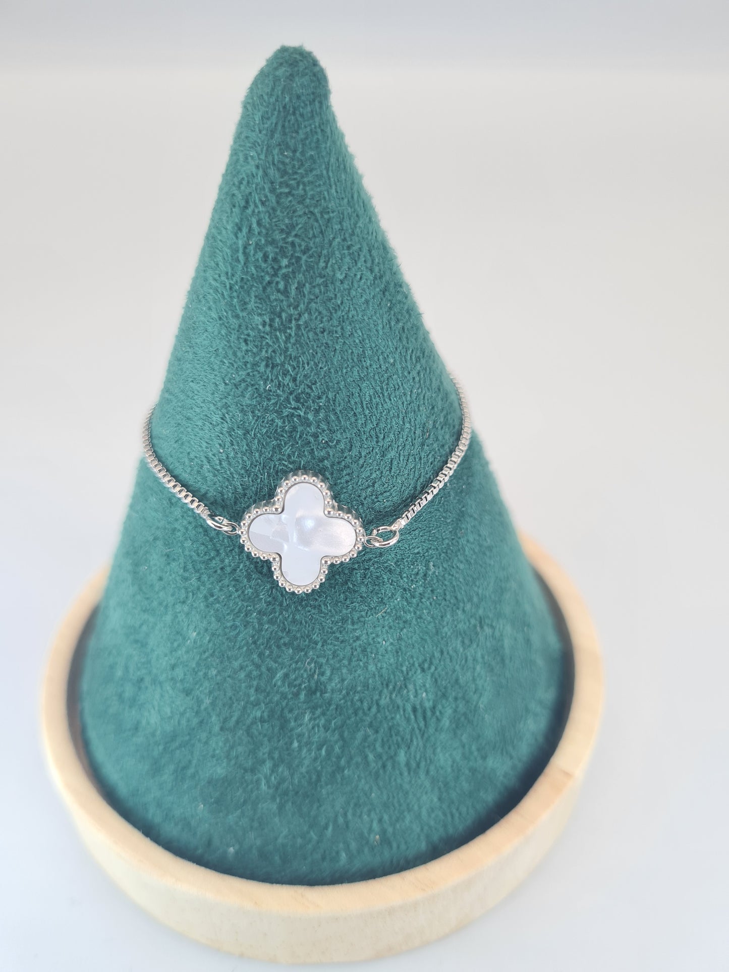 Bracelet, Adjustable, Clover, Stirling Silver (Gold or Silver)