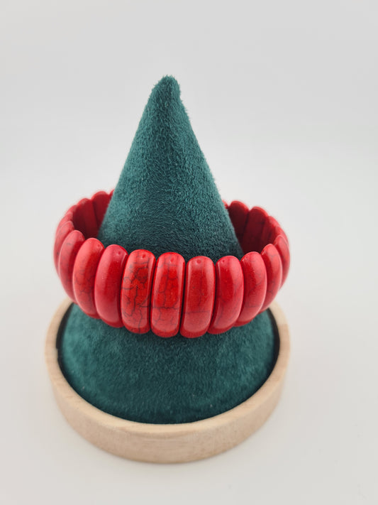 Red Turquoise, Elastic, Bracelet (various styles)
