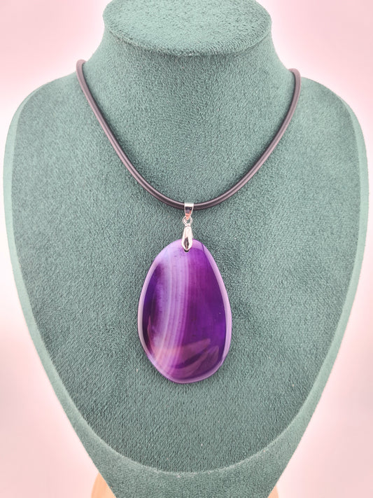 Purple Teardrop Charm, Necklace