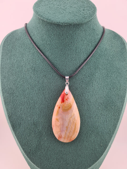 Earth tones Teardrop Charm, Necklace