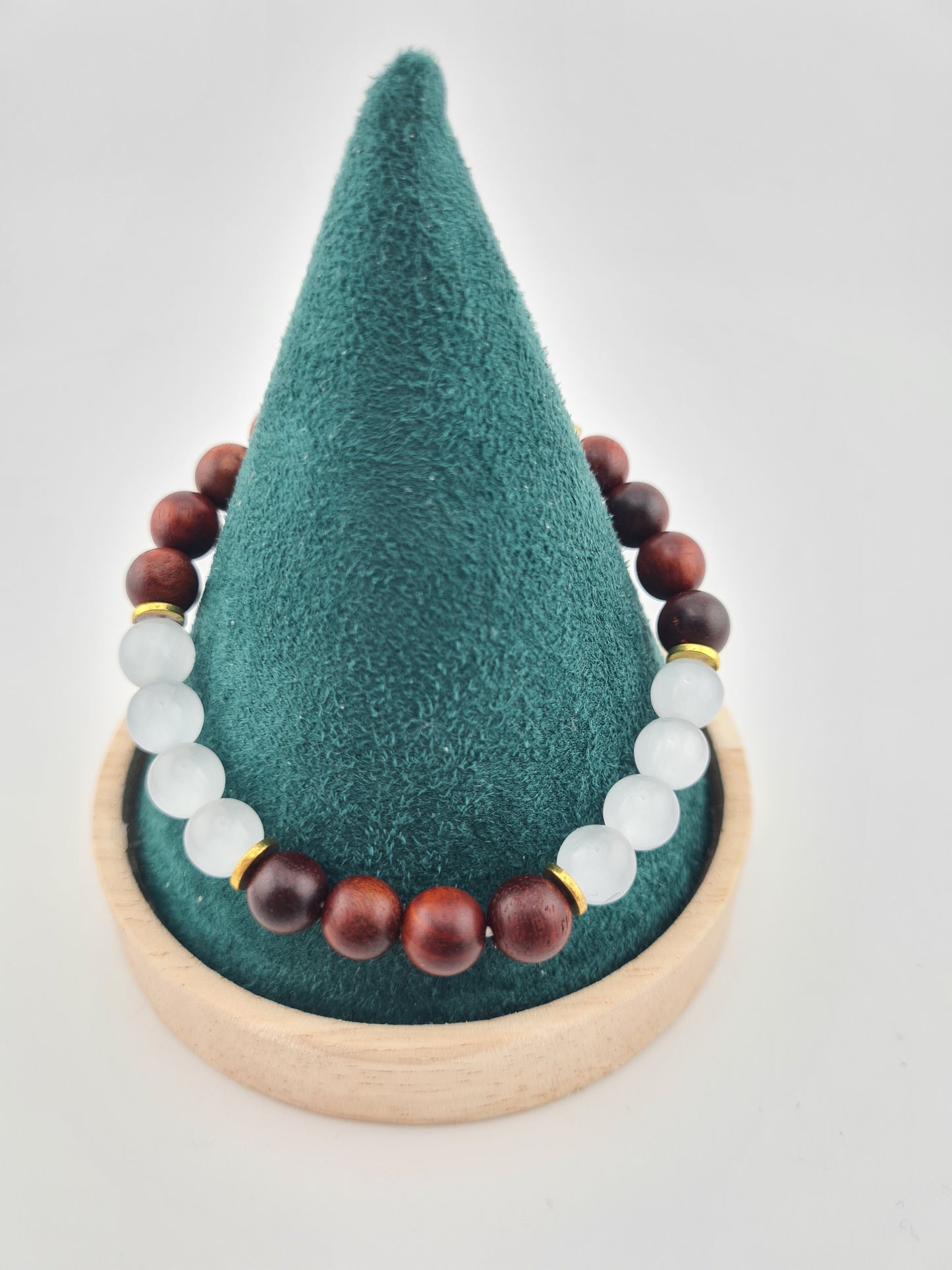 Dark Rosewood and Gemstone Bracelets (18cm)