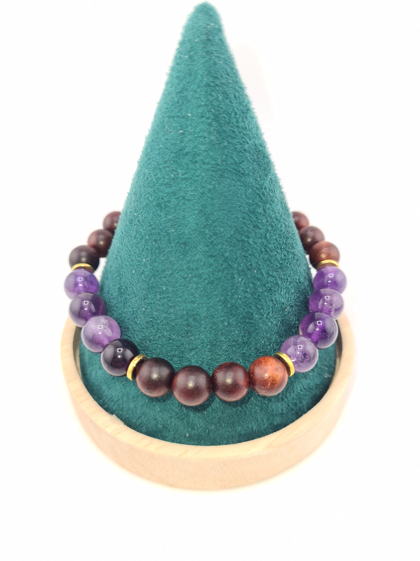 Dark Rosewood and Gemstone Bracelets (18cm)