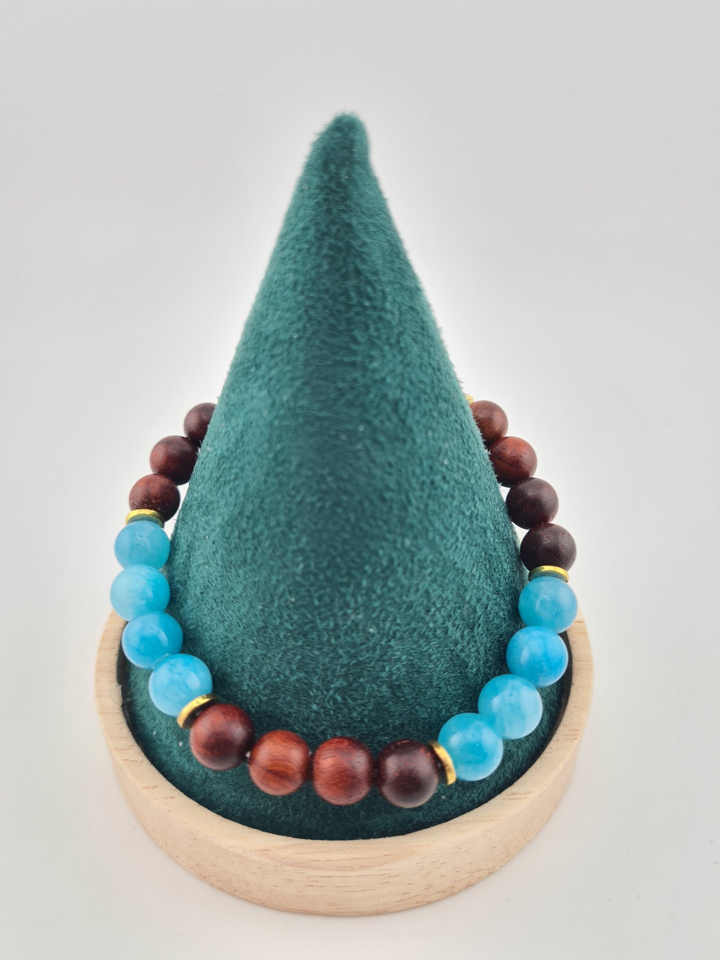 Dark Rosewood and Gemstone Bracelets (18cm)