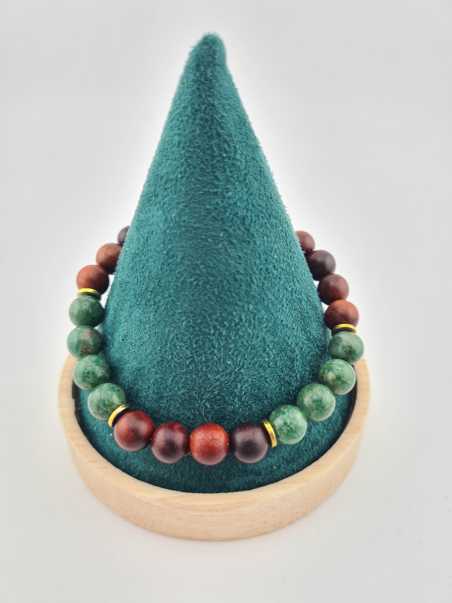 Dark Rosewood and Gemstone Bracelets (18cm)
