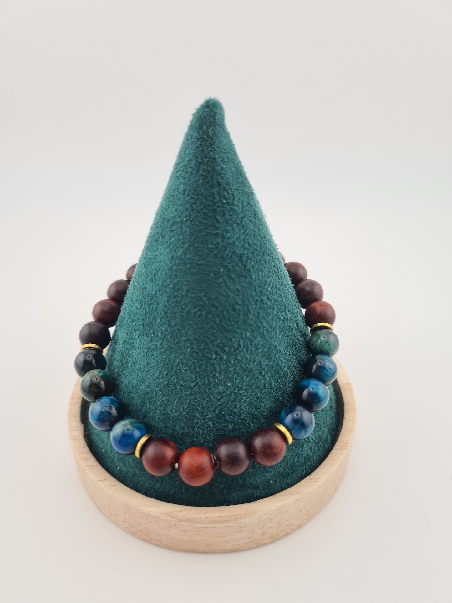 Dark Rosewood and Gemstone Bracelets (18cm)