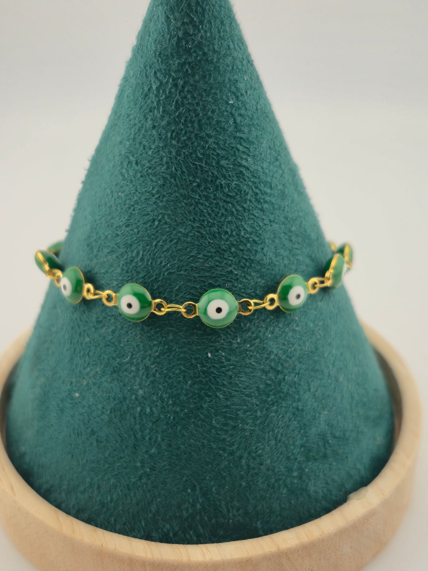 Bracelet, Evil Eye Enamel, Link Chain, 304 Stainless, Mixed Colour
