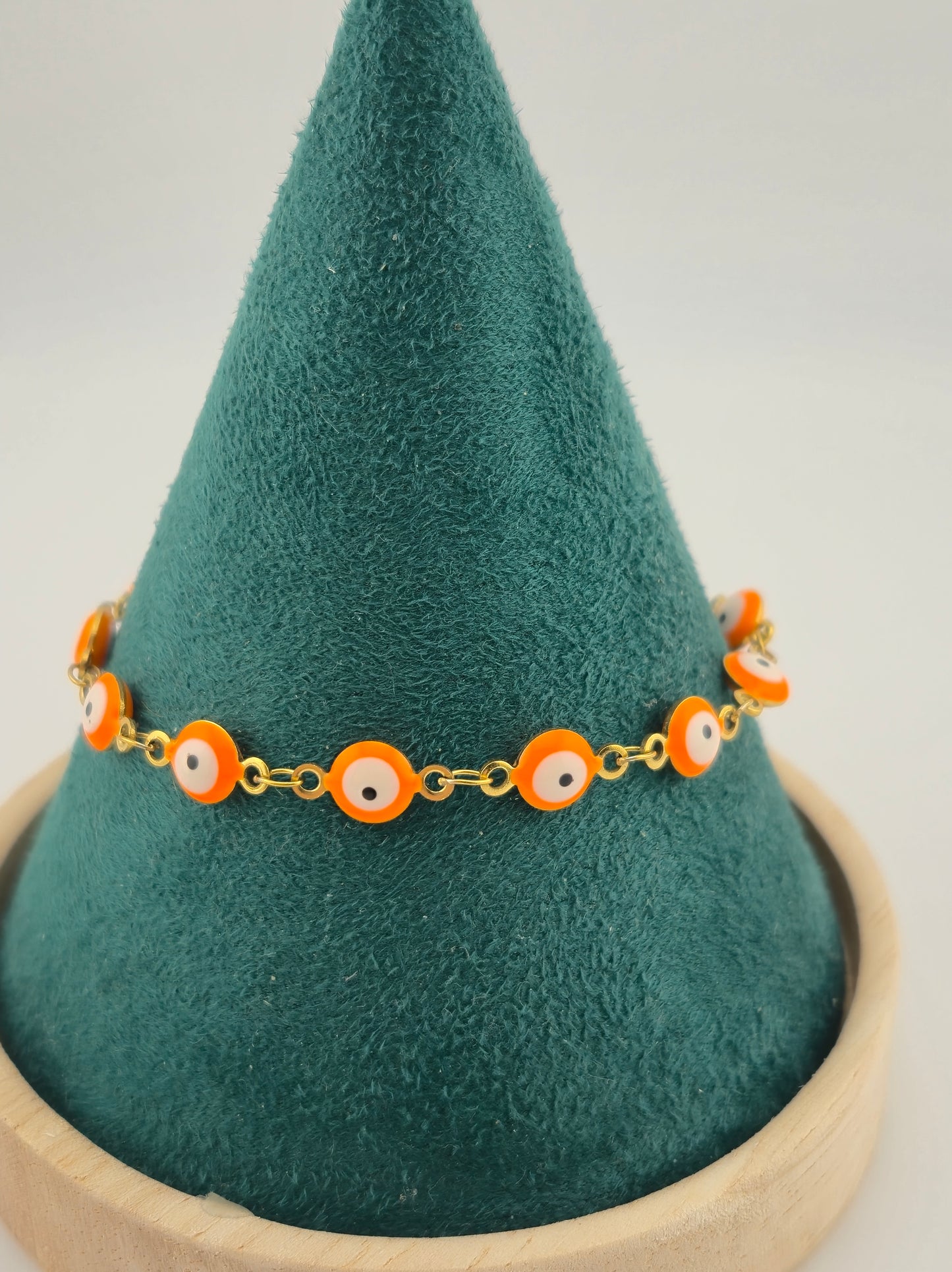 Bracelet, Evil Eye Enamel, Link Chain, 304 Stainless, Mixed Colour