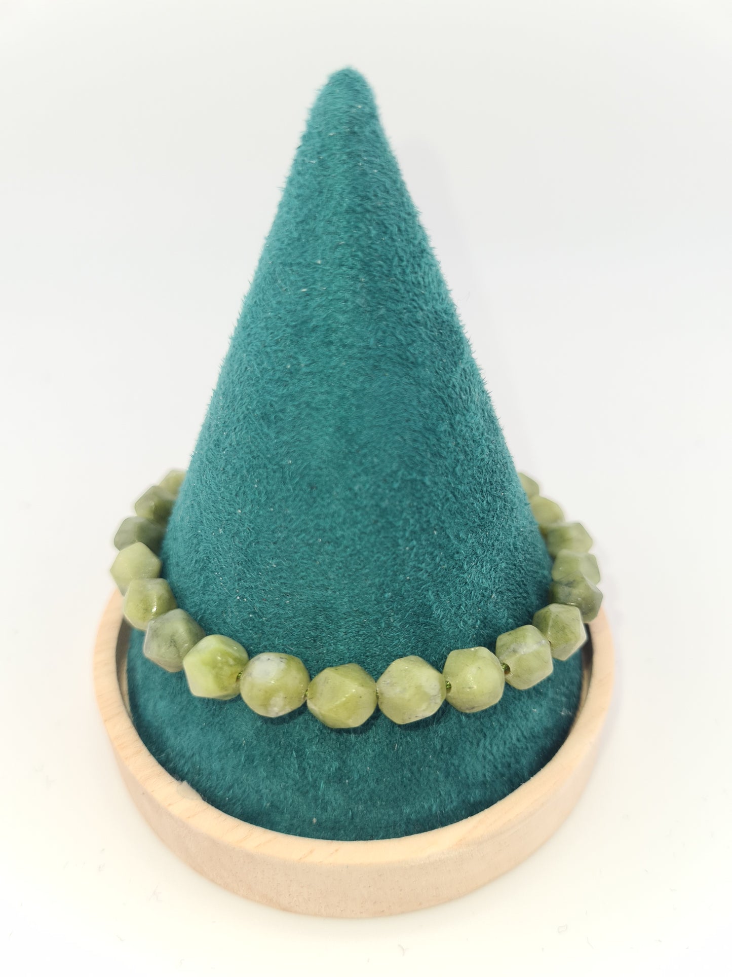 Bracelet, Adjustable, Green Quartz, Faceted