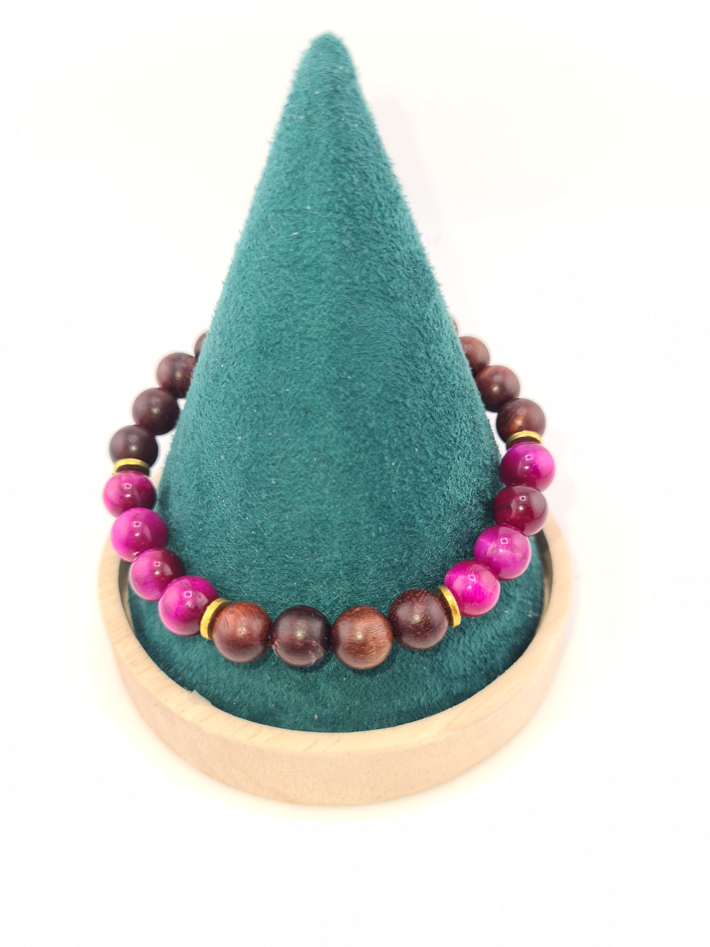 Dark Rosewood and Gemstone Bracelets (18cm)