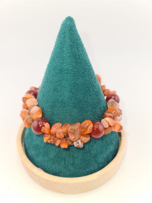 Bracelet, Natural Gemstone Chip Beads
