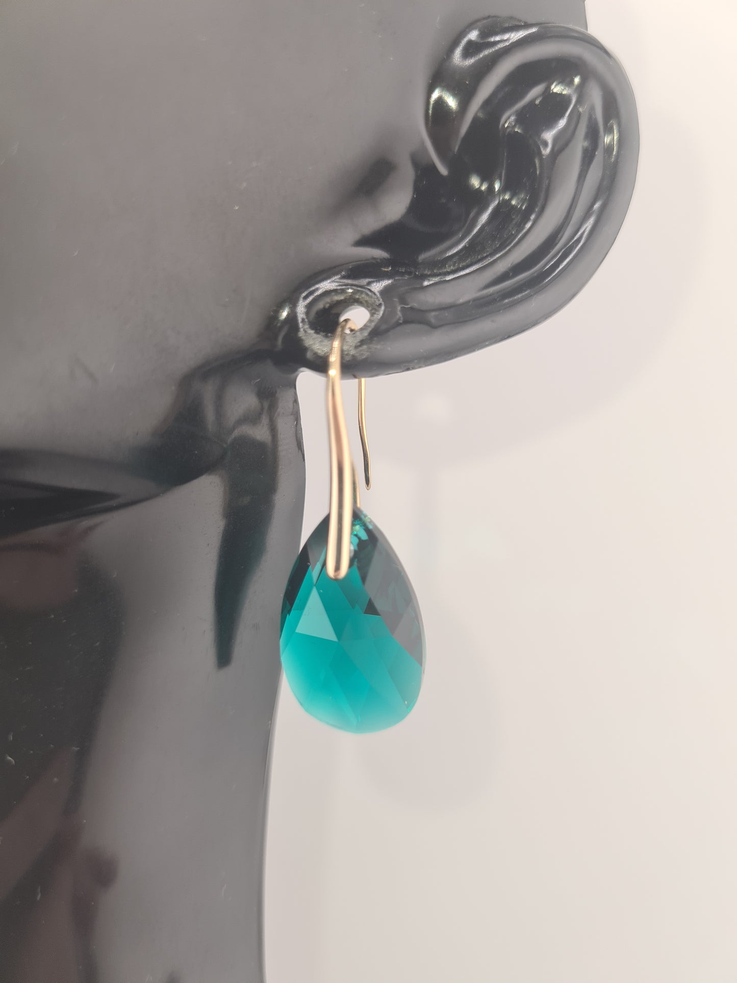 Swarovski Crystal, Earrings, 14K Gold
