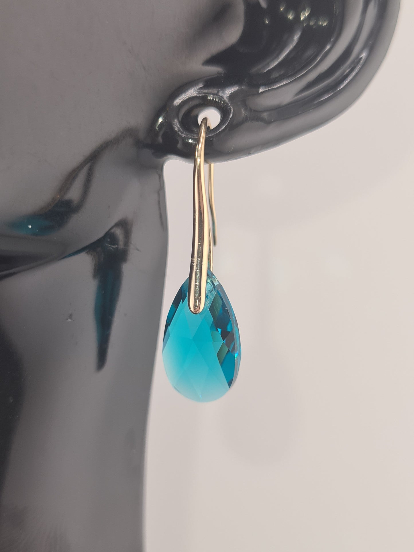 Swarovski Crystal, Earrings, 14K Gold