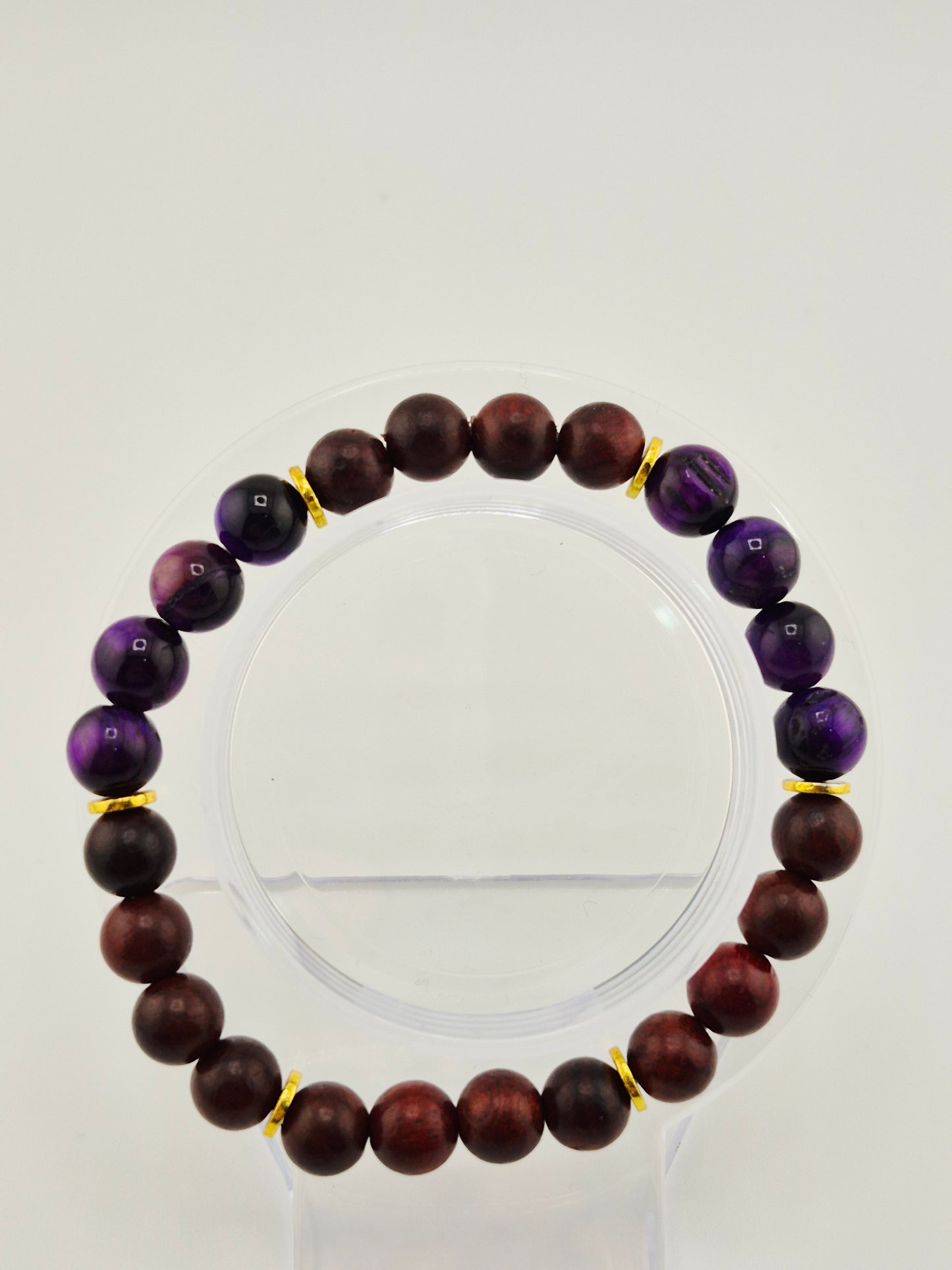 Dark Rosewood and Gemstone Bracelets (18cm)