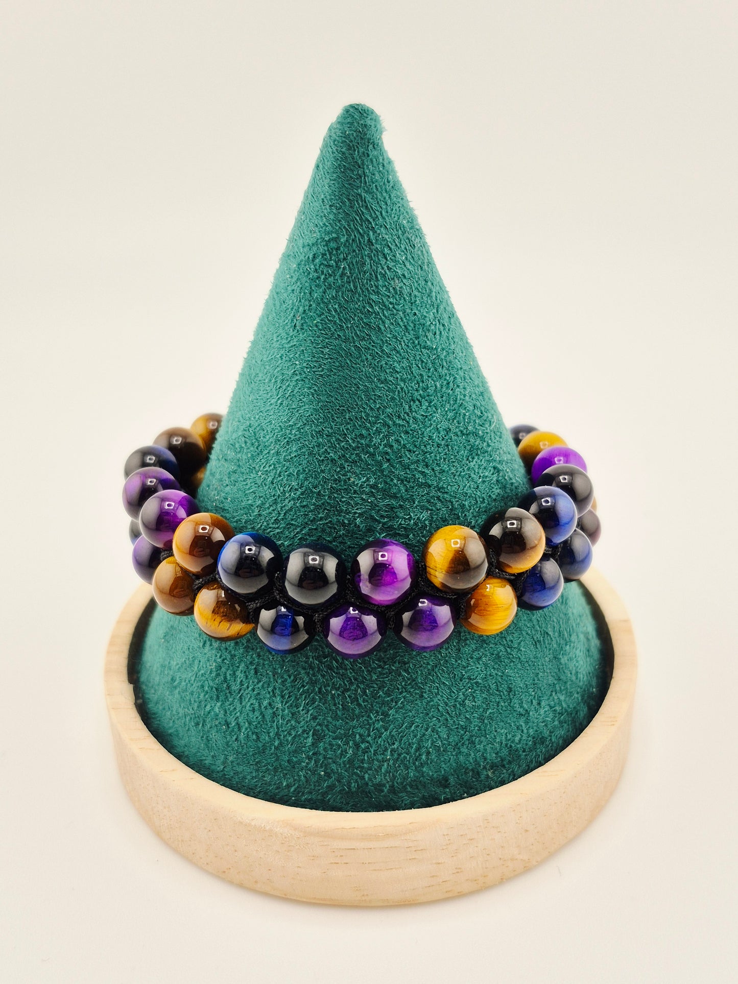 Bracelet, Double-Layered, Tiger Eye, Various Colours, Adjustable