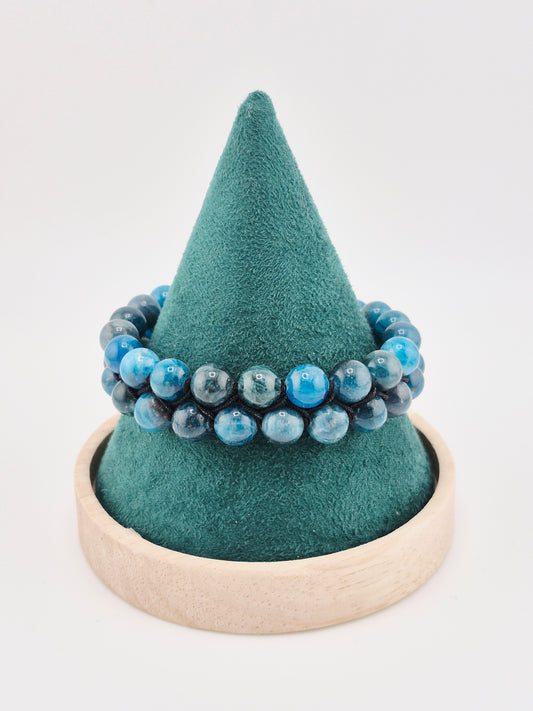 Bracelet, Double-Layered, Apatite Stone, Adjustable