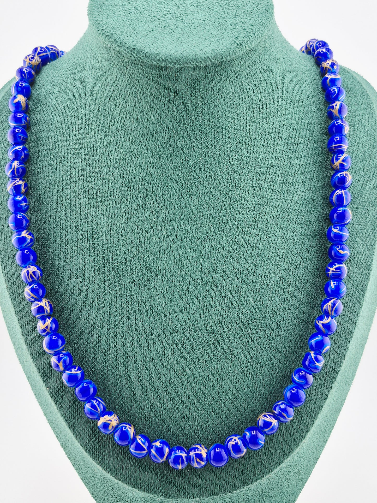 Necklace, 70cm Glass Drawbench Beads (Black, Midnight Blue, Dark Red)