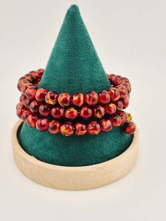 Bracelet, Drawbench Baked Glass, Memory, Multi-Strand