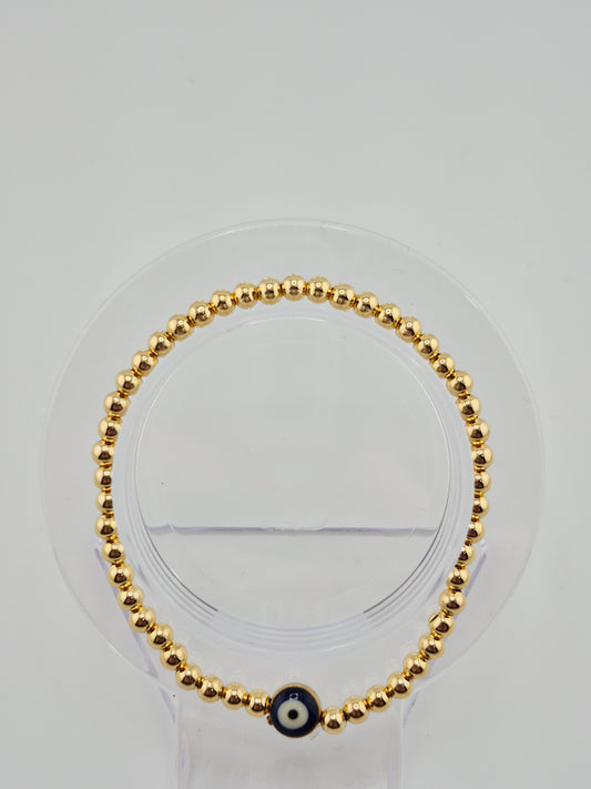 Bracelet, Evil Eye, Stretch, Golden