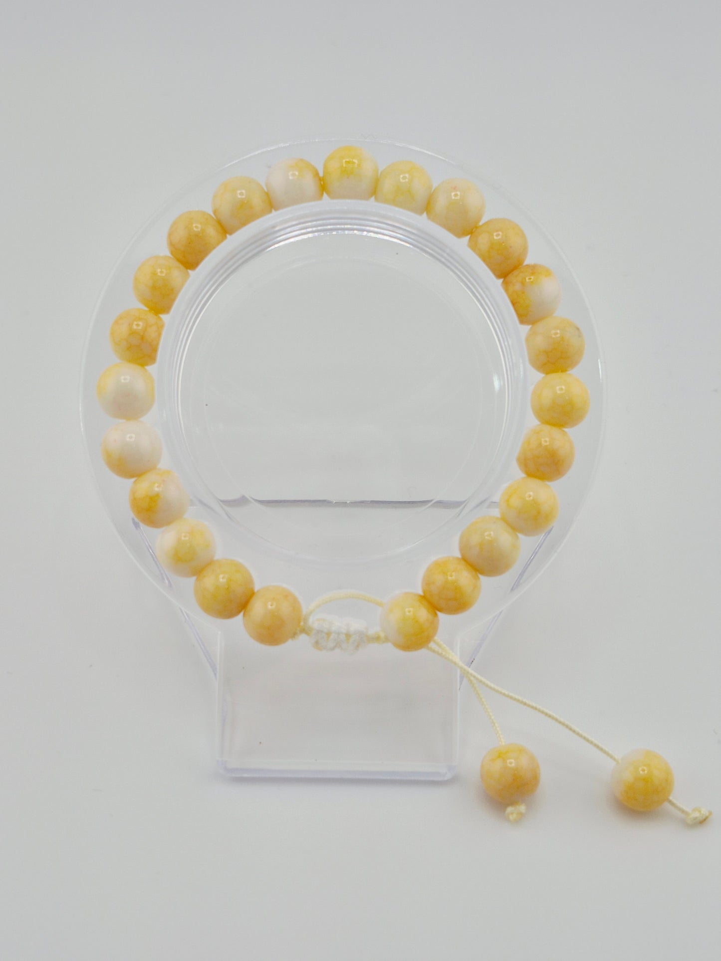 Bracelet, Adjustable, Opaque Glass Crackle (15cm/18cm)