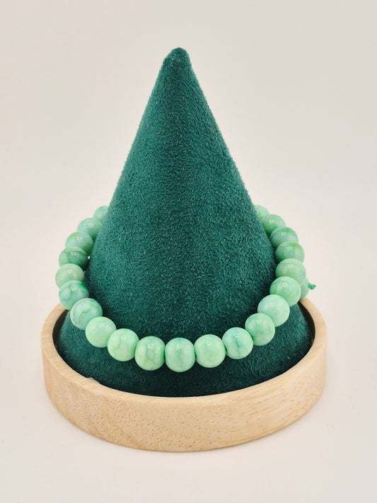Bracelet, Adjustable, Opaque Glass Crackle (15cm/18cm)