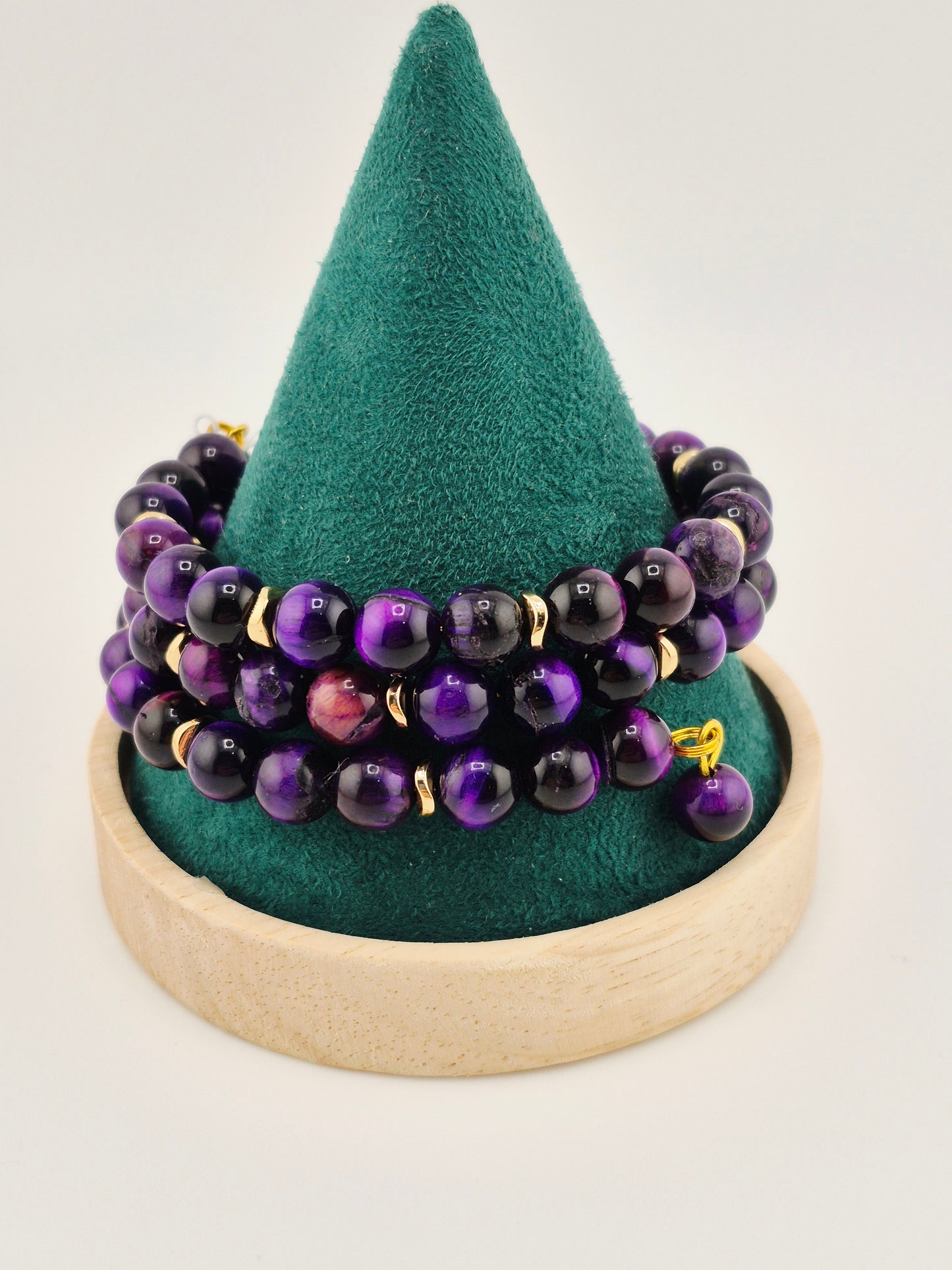 Purple Tiger Eye Memory Bracelet