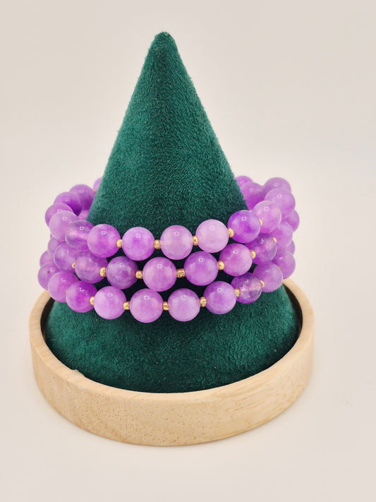 Malaysian Jade, Lilac, Memory Bracelet