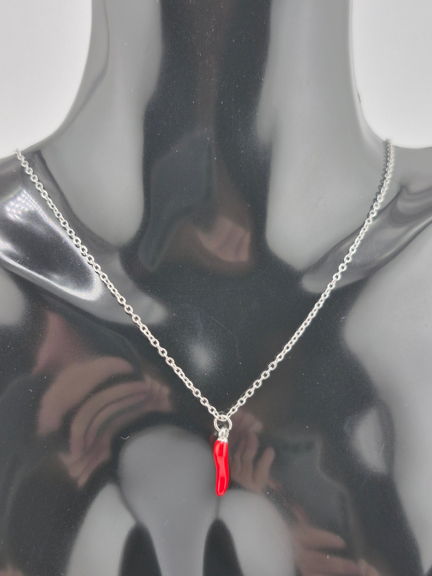 Necklace, Red Chilli, (Gold/Silver)