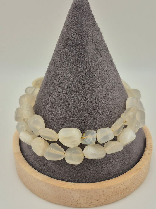 Bracelet, White Moonstone Memory Bracelet