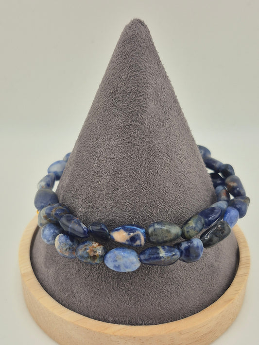 Bracelet, Natural Sodalite Memory Bracelet