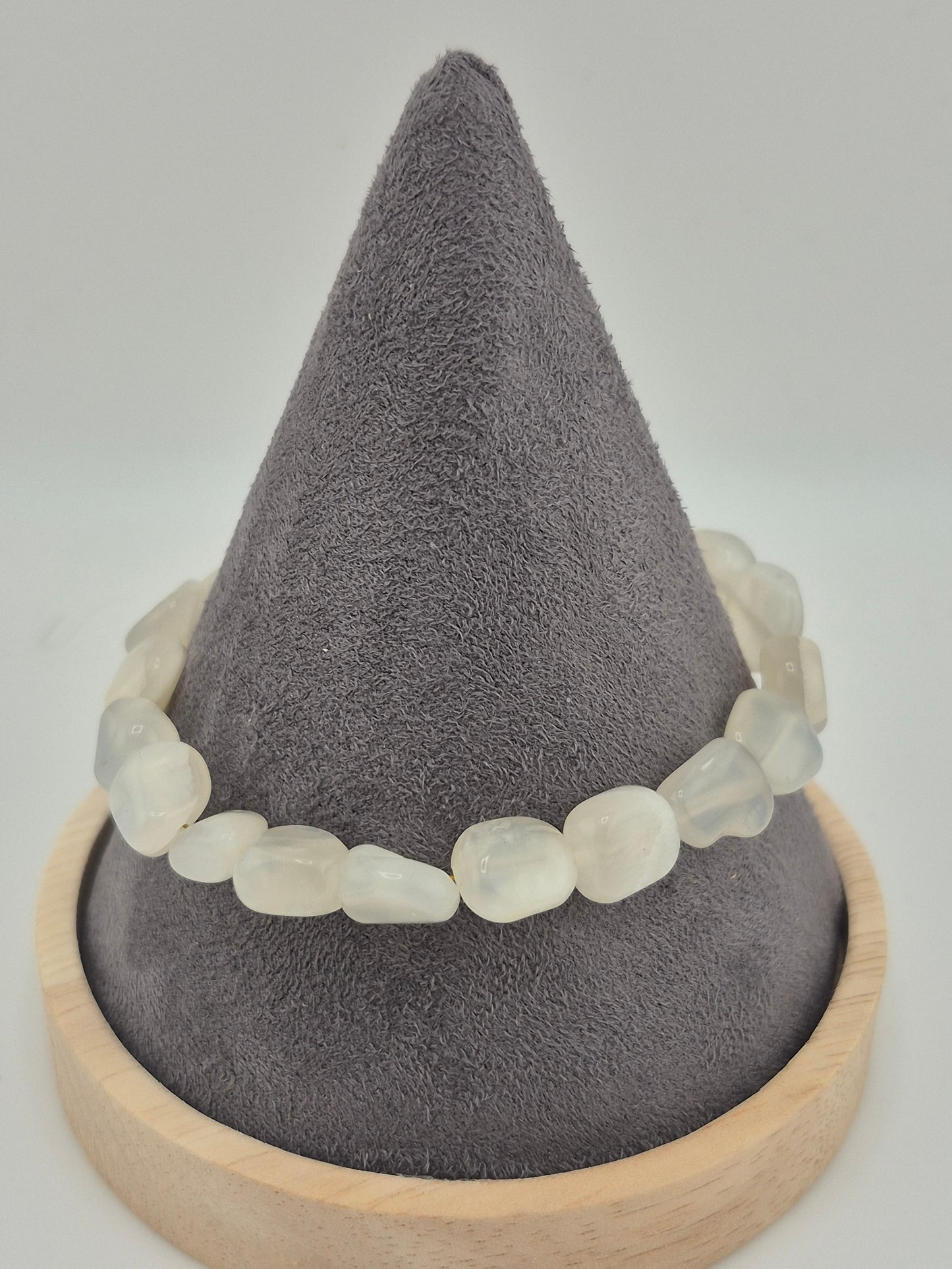Bracelet, White Moonstone, Gold (20cm/18cm)