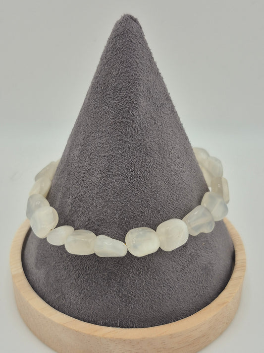 Bracelet, White Moonstone, Gold (20cm/18cm)
