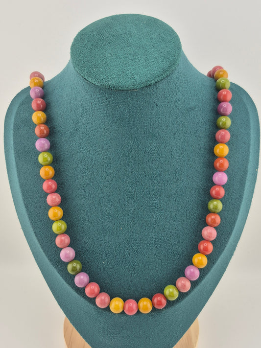 Necklace, Malaysian Jade, Mixed Dark Colours, 70cm