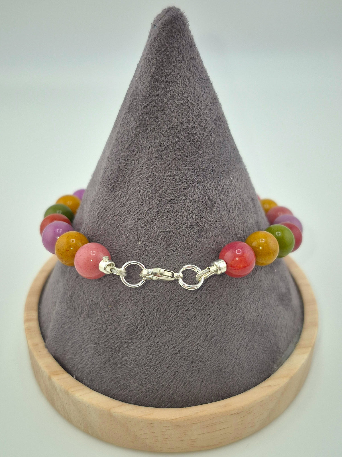 Bracelet, Malaysian Jade, Dark Mixed Colours (18cm/20cm)
